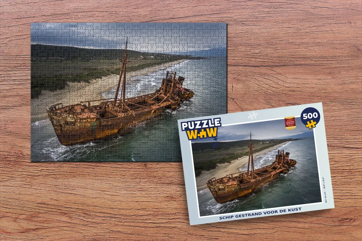 PuzzleWow Legpuzzel Schip gestrand 500 Stuks