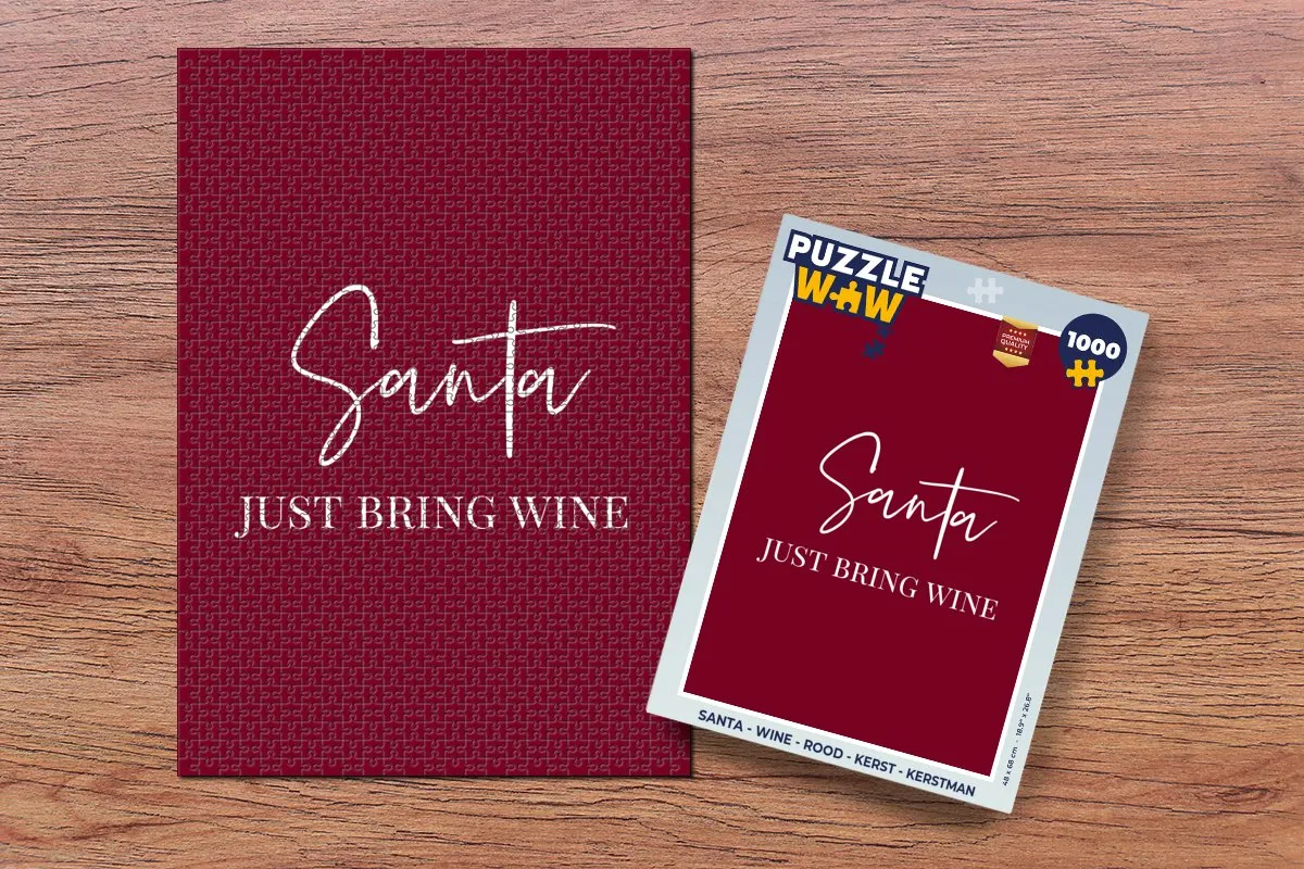 PuzzleWow Santa - Wine Legpuzzel 1000 Stuks - Rood