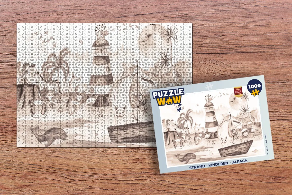 PuzzleWow Strand Vuurtoren Legpuzzel 1000 Stuks - Multicolor