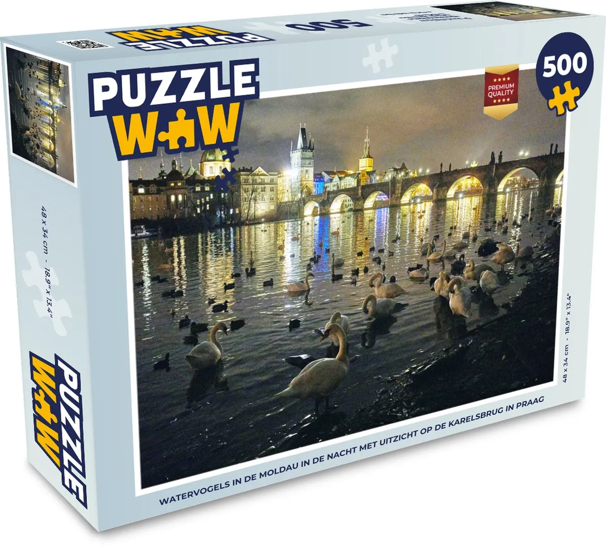 PuzzleWow Watervogels in de Moldau Legpuzzel 500 Stuks - Multicolor