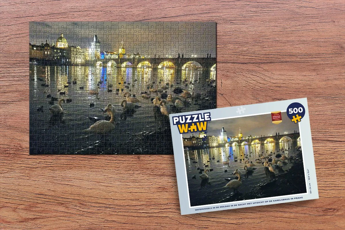 PuzzleWow Watervogels in de Moldau Legpuzzel 500 Stuks