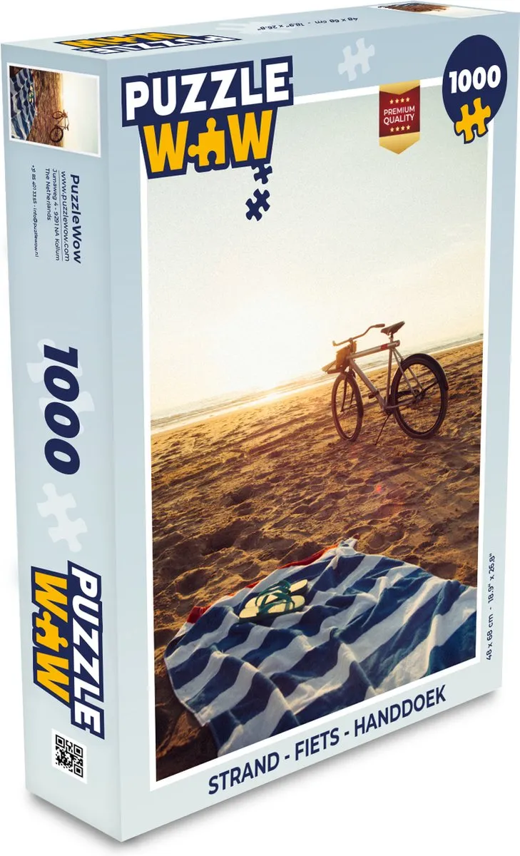 PuzzleWow Strand Fiets Handdoek Legpuzzel 1000 Stuks