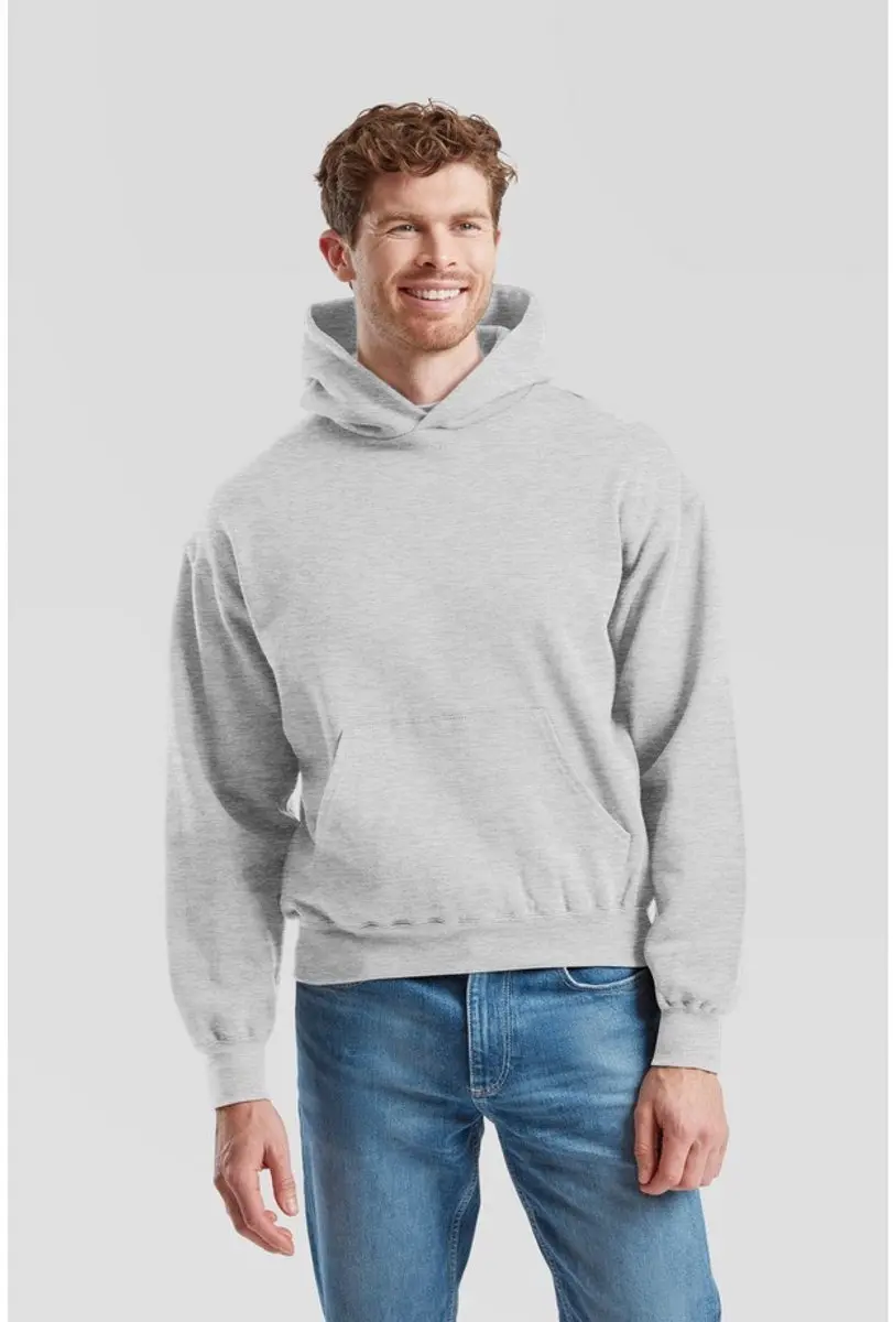 Sudadera Fruit Of The Loom Superkatoenen sweatshirt met capuchon Adulto Gris