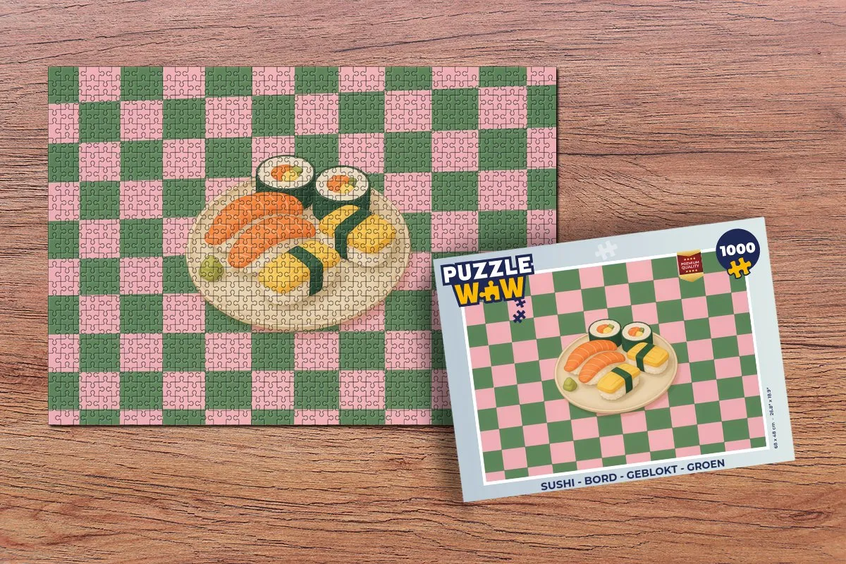 PuzzleWow Sushi Bord Legpuzzel 1000 Stuks - Groen