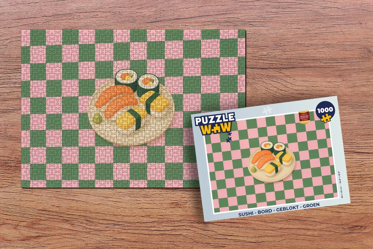 PuzzleWow Sushi Bord Legpuzzel 1000 Stuks - Groen