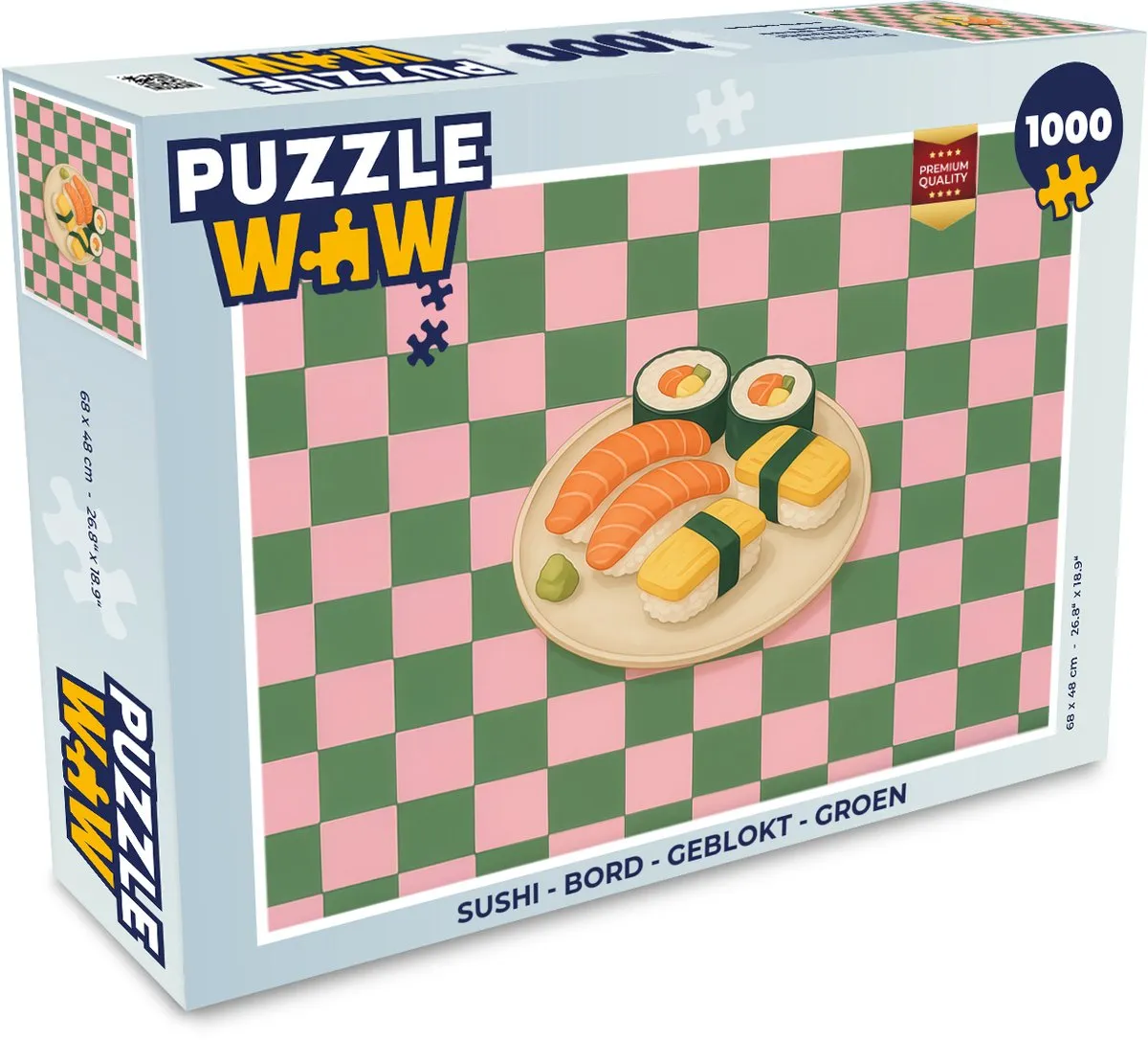 PuzzleWow Sushi Bord Legpuzzel 1000 Stuks - Groen
