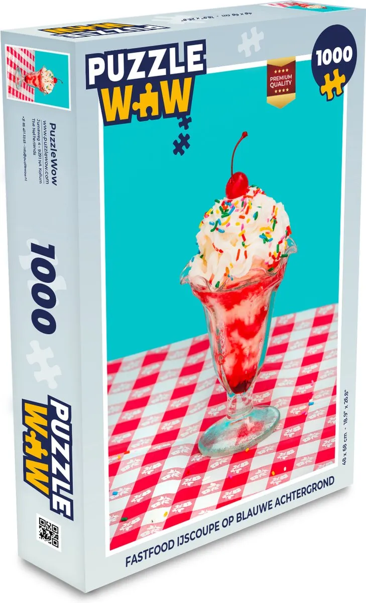PuzzleWow Fastfood IJscoupe Legpuzzel 1000 Stuks