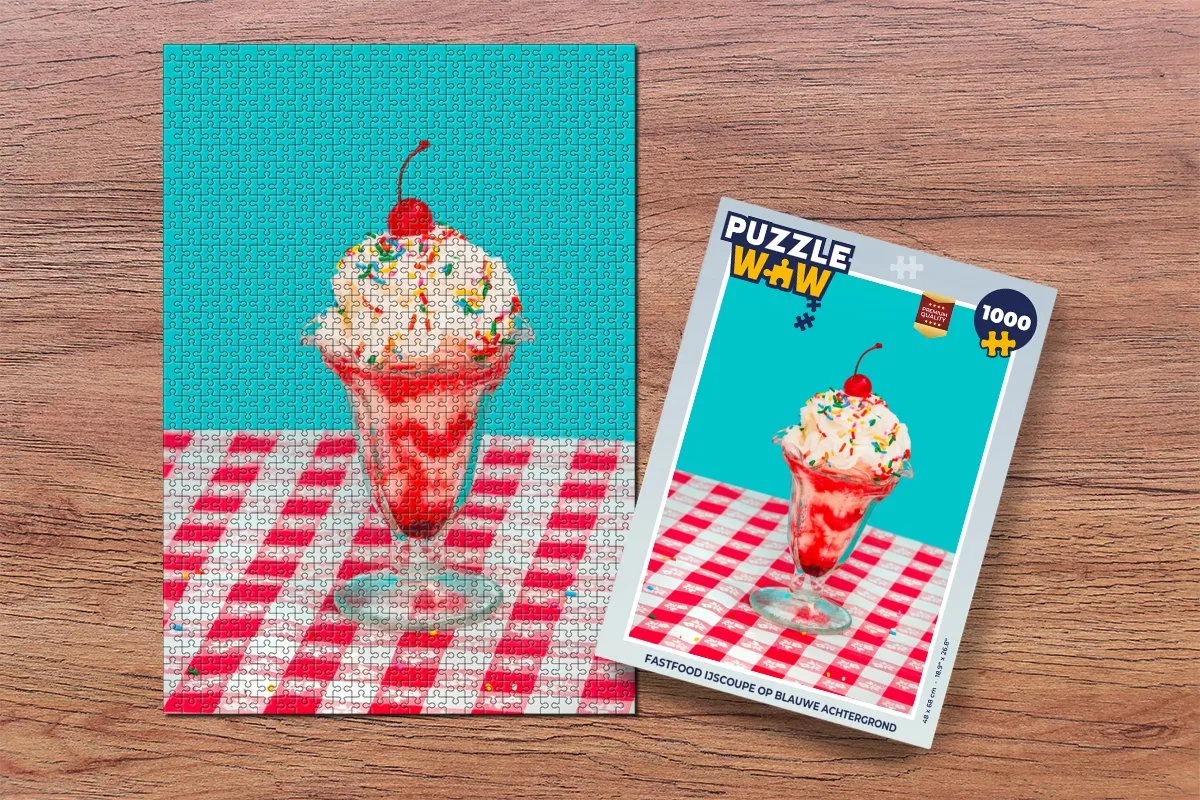 PuzzleWow Fastfood IJscoupe Legpuzzel 1000 Stuks - Multicolor