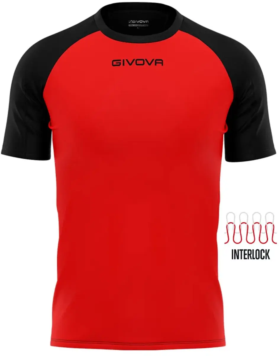 Givova Capo Sport-T-shirt - Rood-Zwart XXS - afbeelding 6 van 6