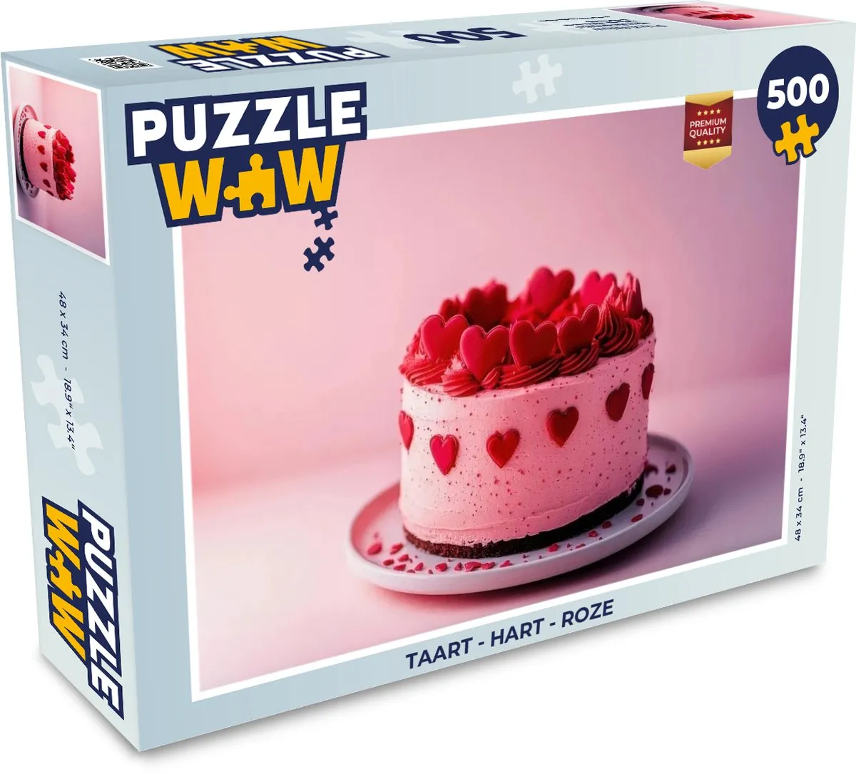 PuzzleWow Taart Hart Roze Legpuzzel 500 Stuks