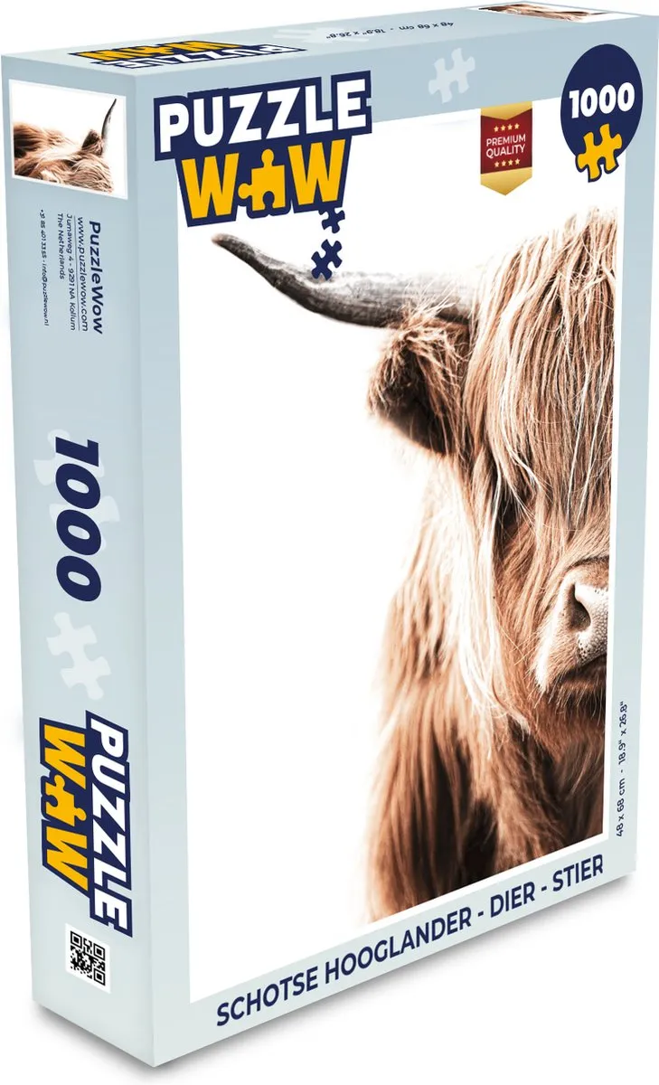 PuzzleWow Schotse Hooglander Legpuzzel 1000 Stuks
