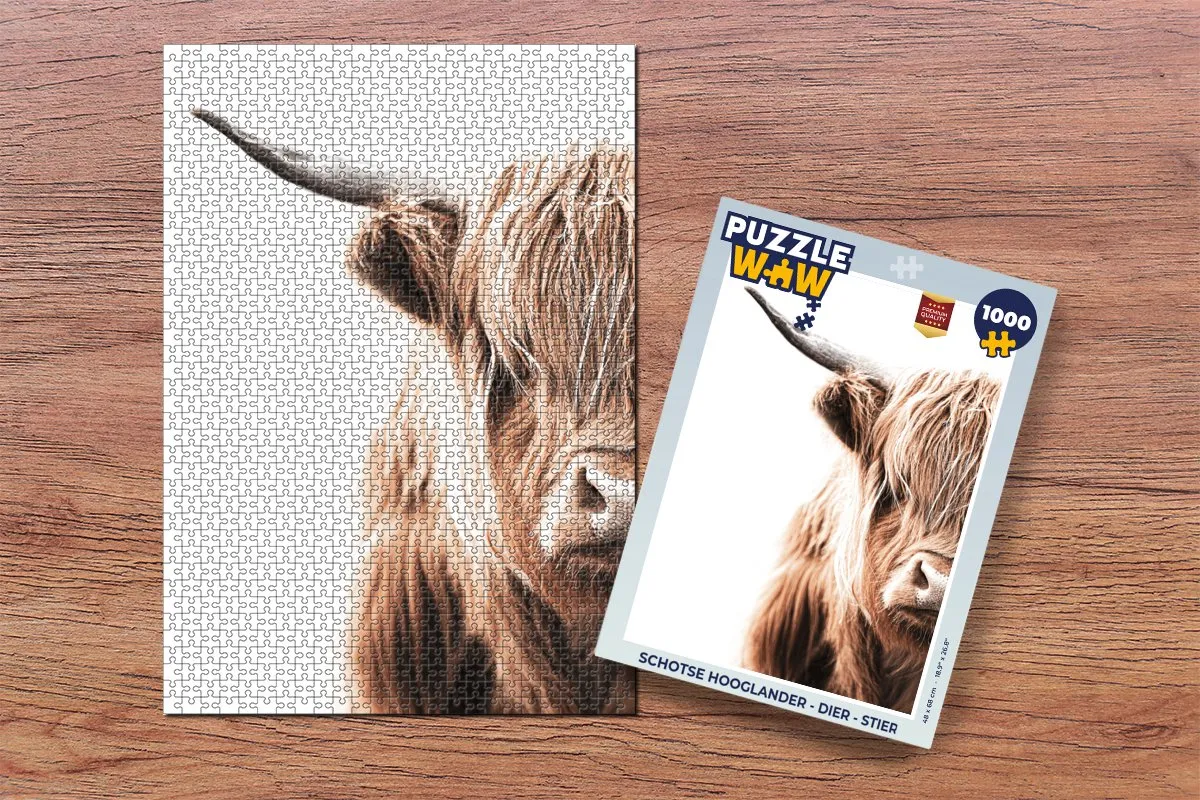 PuzzleWow Schotse Hooglander Legpuzzel 1000 Stuks - Multicolor