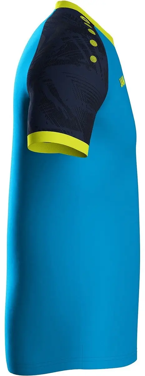 Jako Iconic Shirt Heren - XXL - Blauw/Marine/Fluogeel