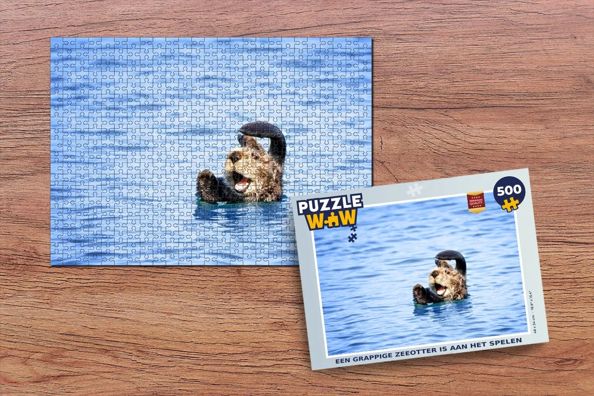 PuzzleWow Zeeotter Legpuzzel 500 Stuks - Multicolor