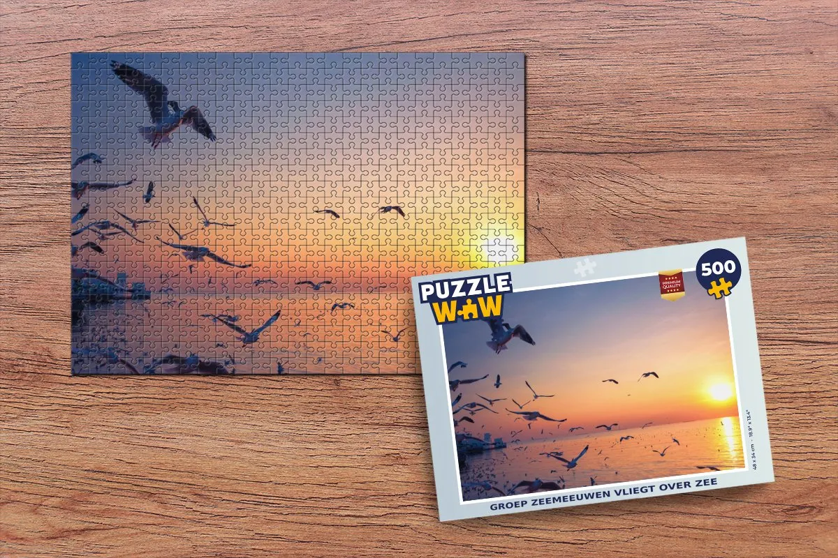 PuzzleWow Zee Zonsondergang Legpuzzel 500 Stuks - Multicolor