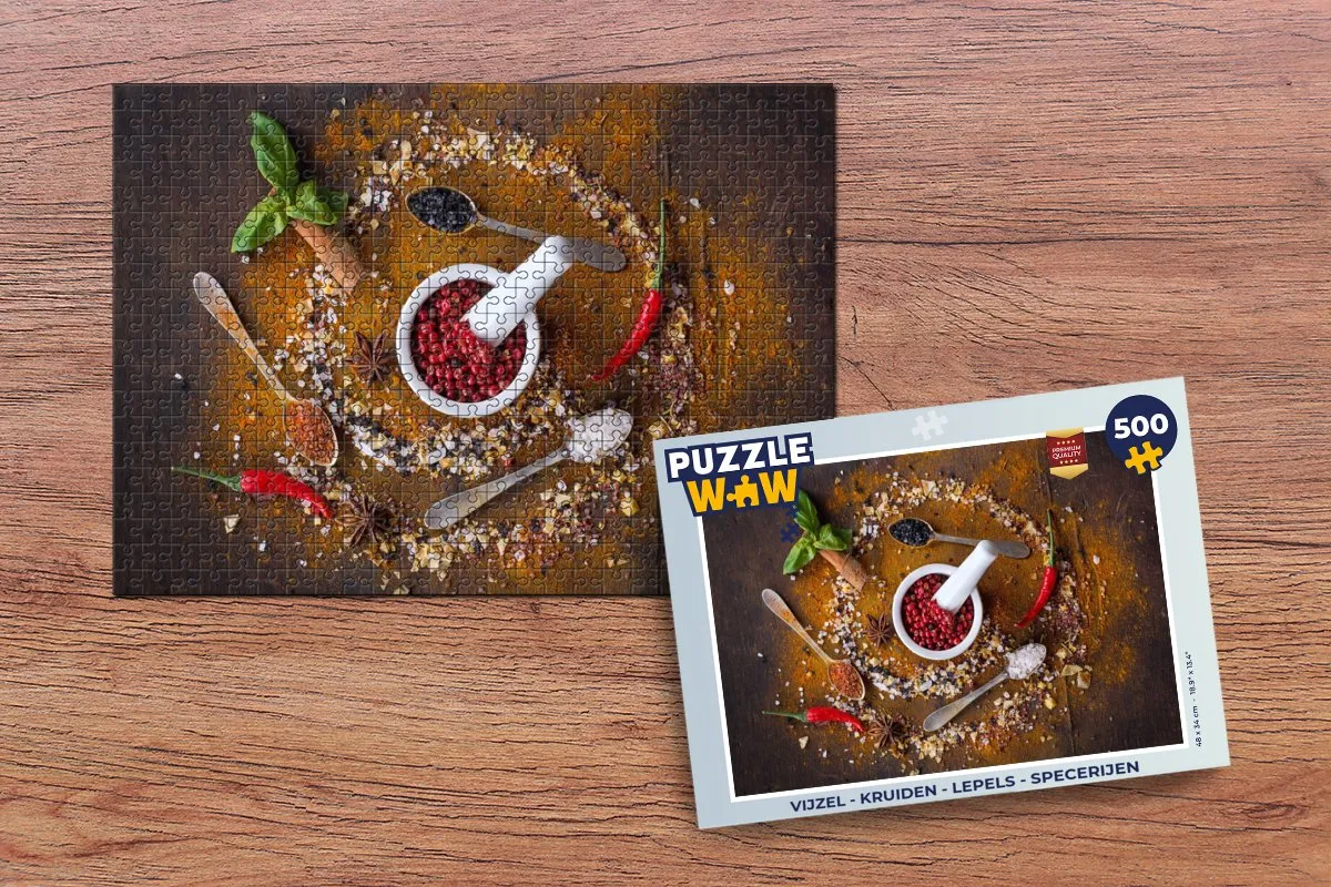 PuzzleWow Kruiden & Specerijen Legpuzzel 500 Stuks - Multicolor