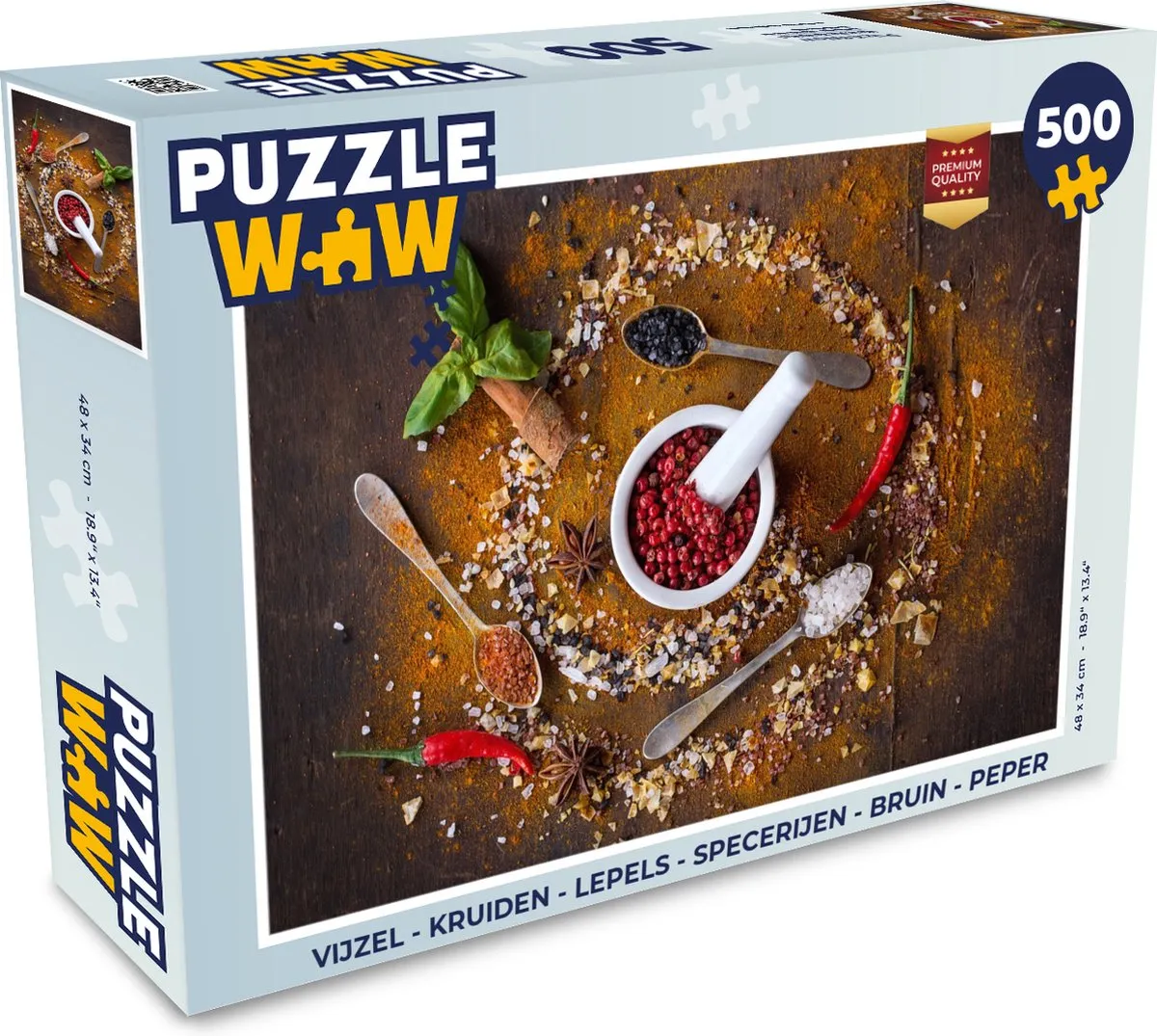PuzzleWow Kruiden & Specerijen Legpuzzel 500 Stuks - Multicolor
