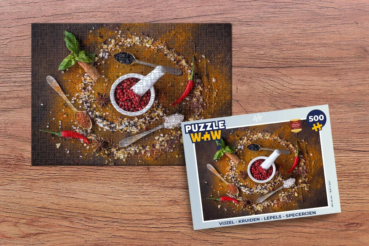 PuzzleWow Kruiden & Specerijen Legpuzzel 500 Stuks - Multicolor
