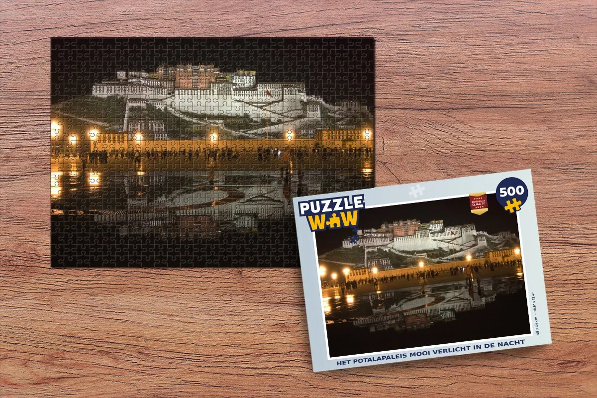 PuzzleWow Het Potalapaleis Mooi Verlicht Legpuzzel 500 Stuks