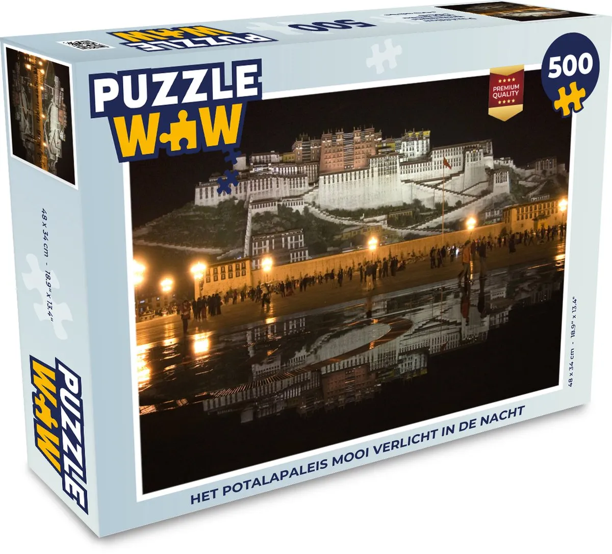 PuzzleWow Het Potalapaleis Mooi Verlicht Legpuzzel 500 Stuks - Multicolor