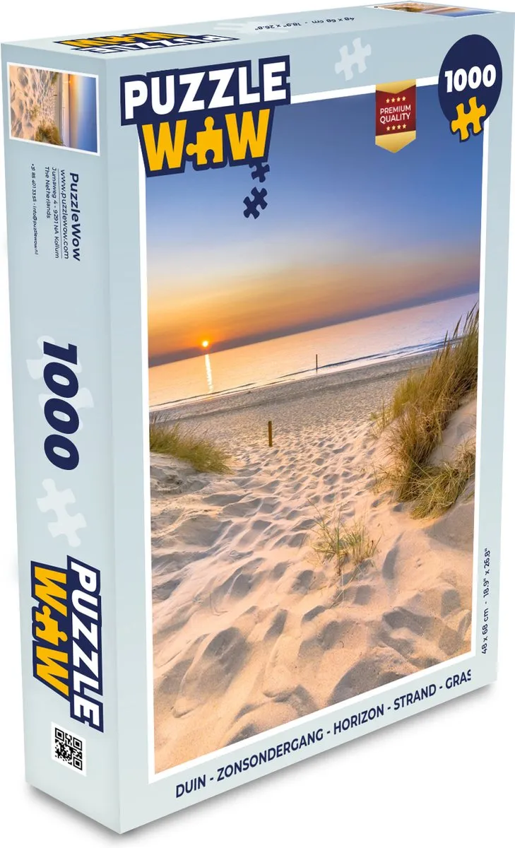 PuzzleWow Duin Zonsondergang Legpuzzel 1000 Stuks - Multicolor
