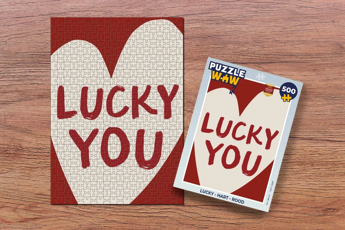 PuzzleWow Lucky You Hart Legpuzzel 500 Stuks - Rood