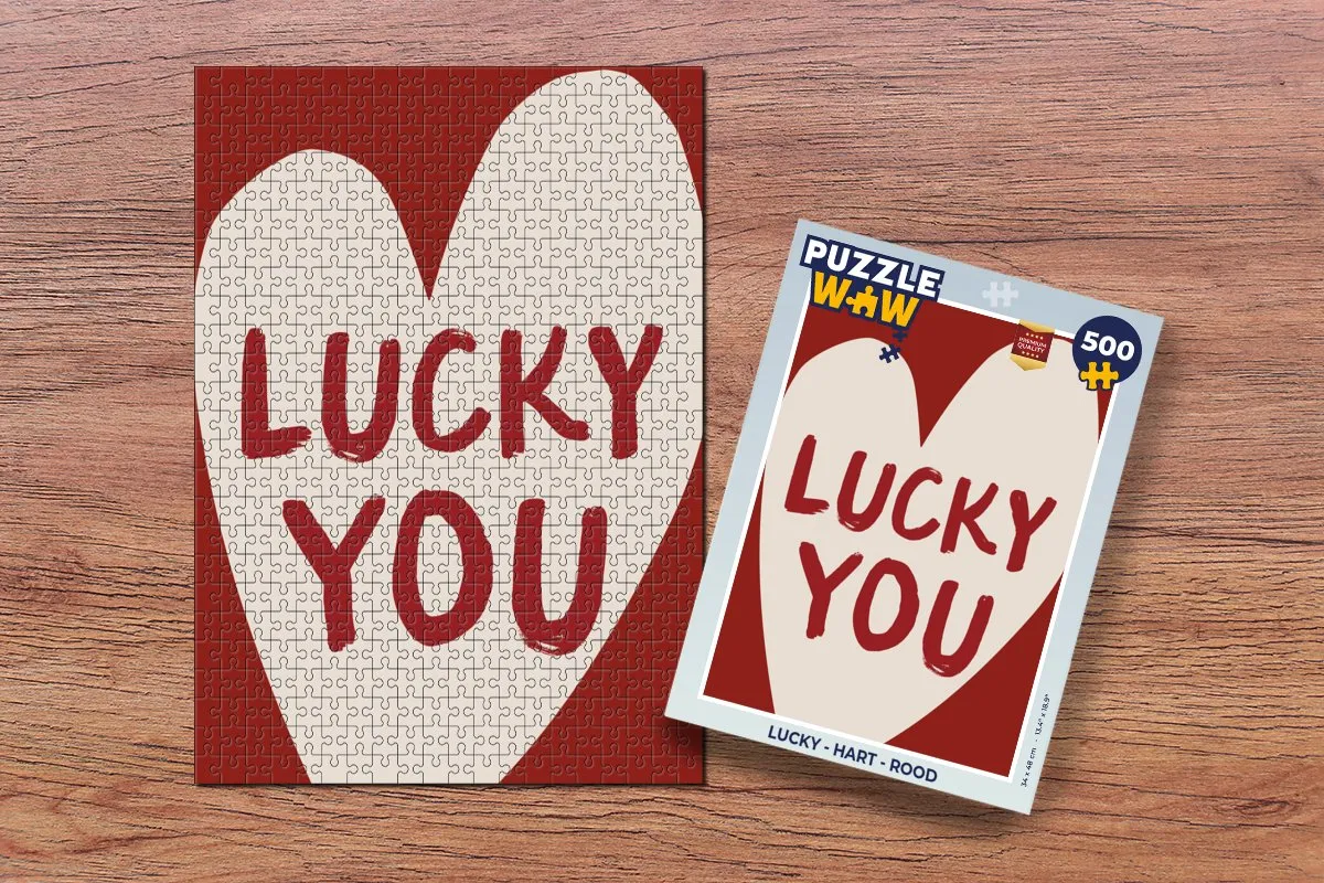 PuzzleWow Lucky You Hart Legpuzzel 500 Stuks - Rood