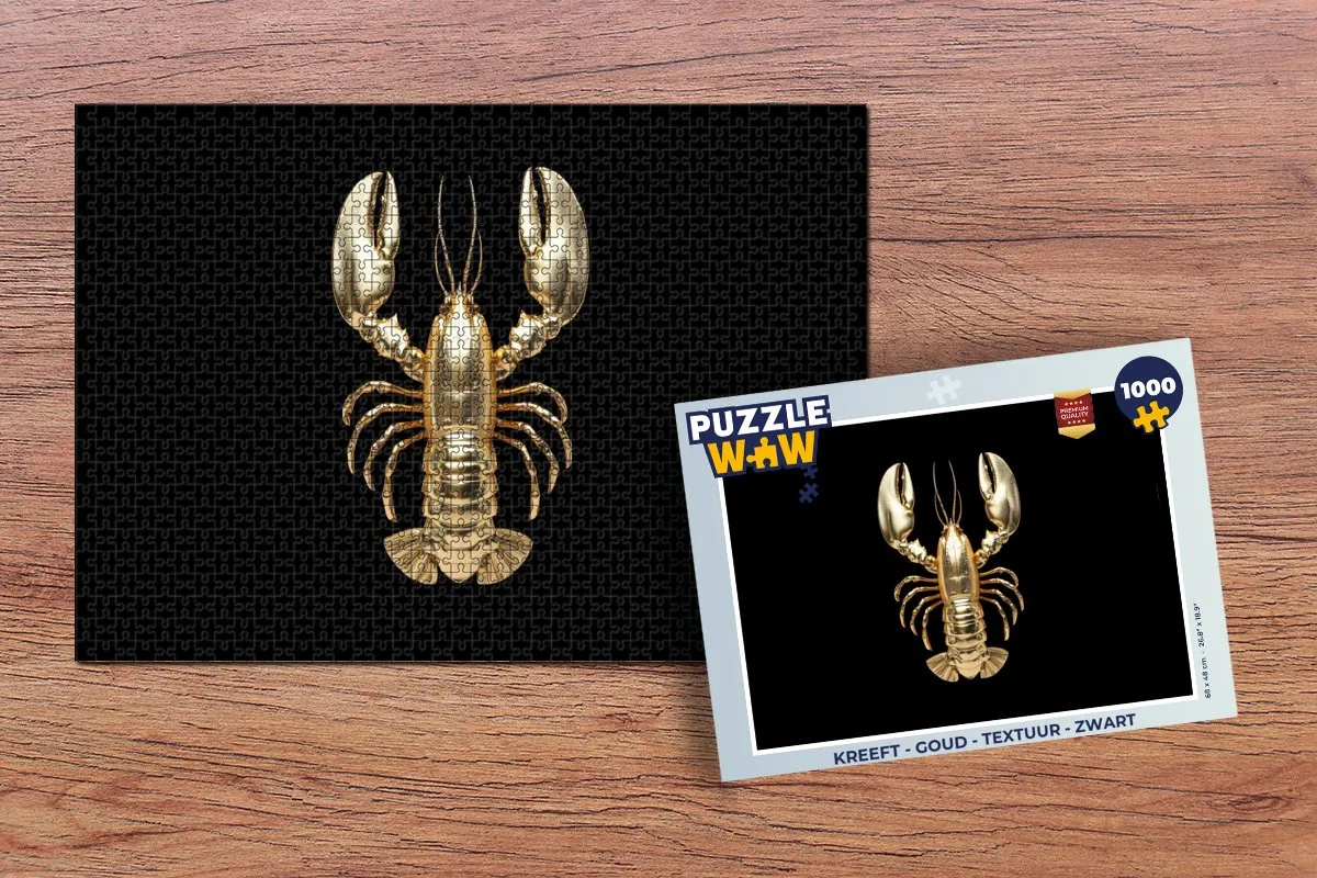 PuzzleWow Kreeft Legpuzzel 1000 Stuks - Goud/Zwart
