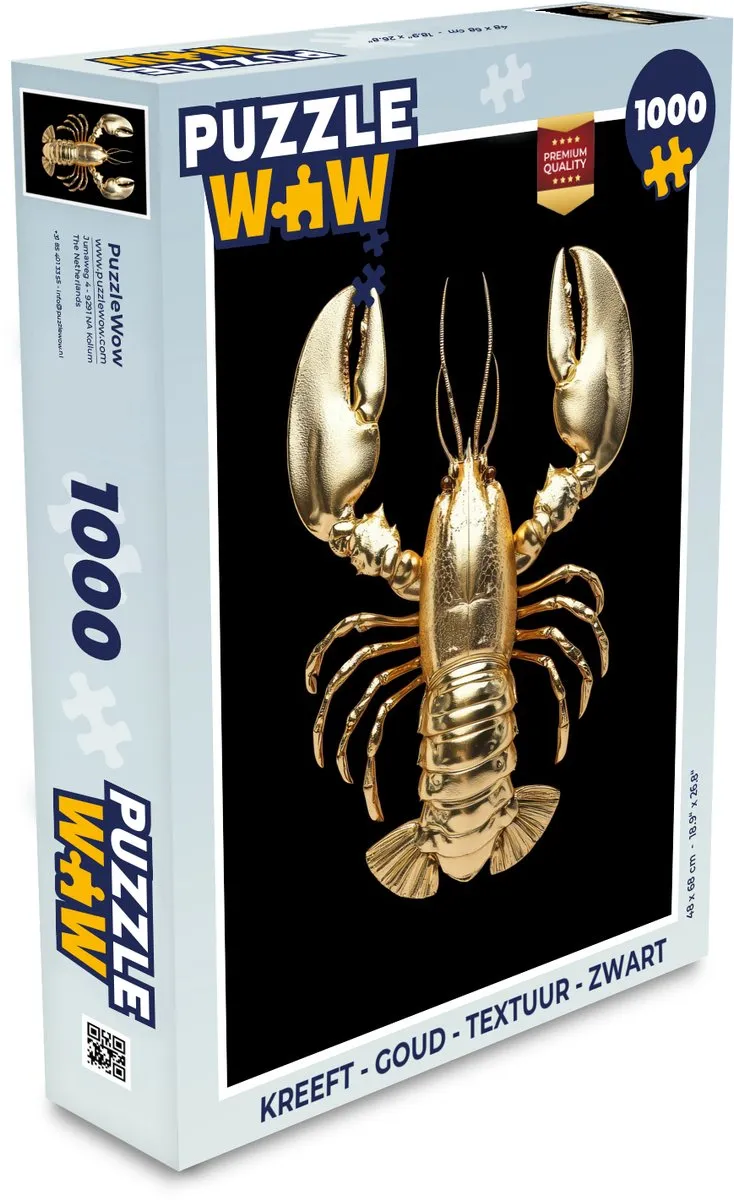 PuzzleWow Kreeft Legpuzzel 1000 Stuks - Goud/Zwart
