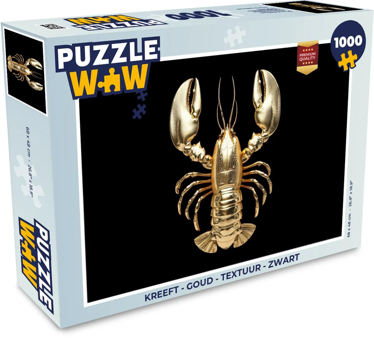 PuzzleWow Kreeft Legpuzzel 1000 Stuks - Goud/Zwart