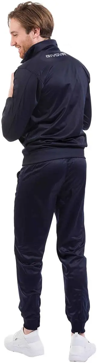 Givova Tuta Visa Triacetato Trainingspak - S - Donkerblauw/Wit - afbeelding 4 van 4