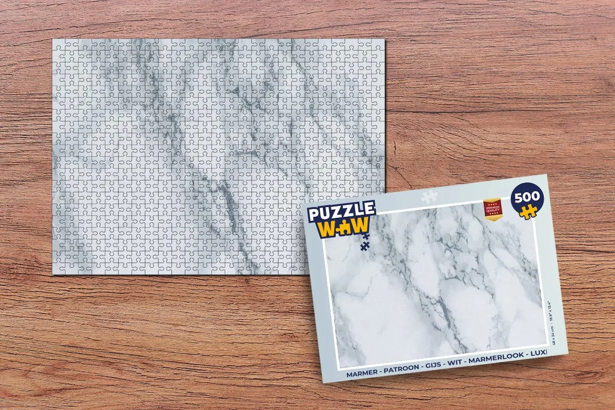 PuzzleWow Marmerlook Legpuzzel 500 Stuks - Gijs Patroon - Multicolor