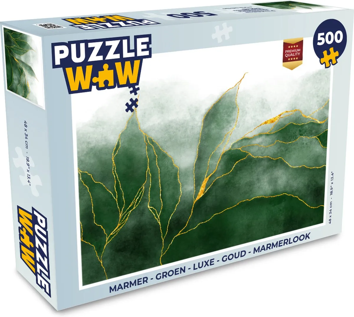 PuzzleWow Marmerlook Legpuzzel 500 Stuks - Multicolor