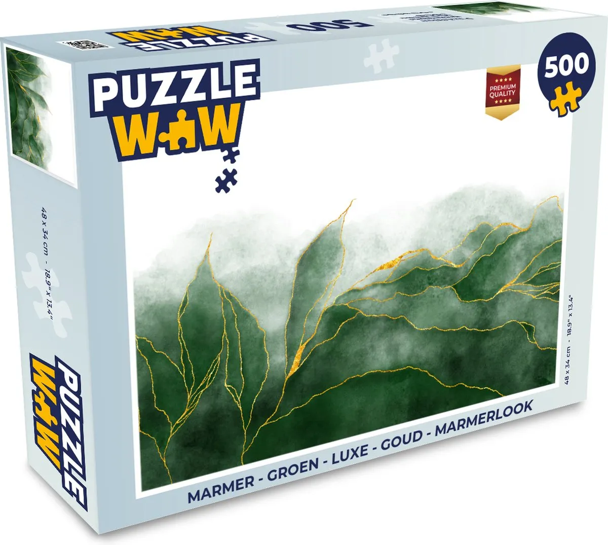 PuzzleWow Marmerlook Legpuzzel 500 Stuks - Multicolor