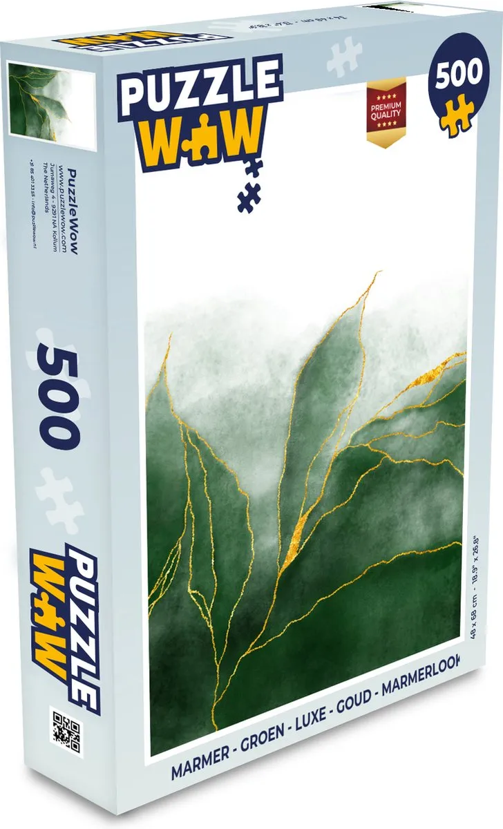 PuzzleWow Marmerlook Legpuzzel 500 Stuks - Multicolor