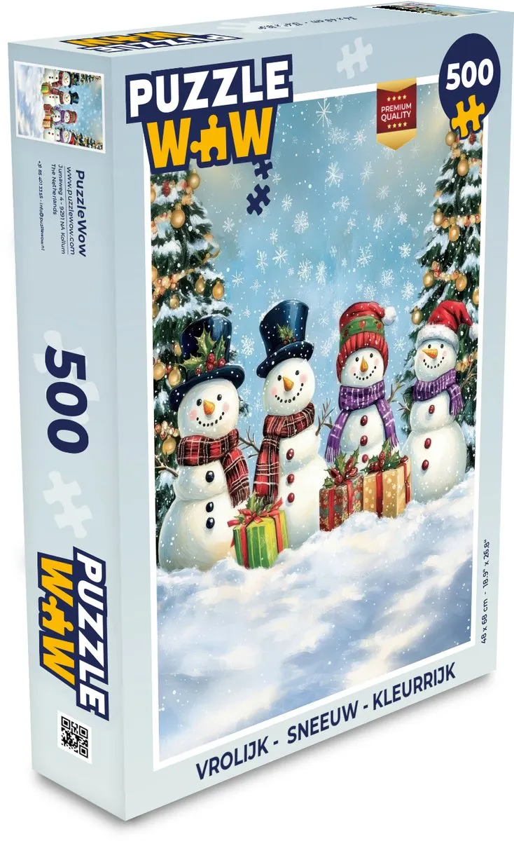 PuzzleWow 1000 Stuks Sneeuw Puzzle - Vrolijk & Kleurrijk
