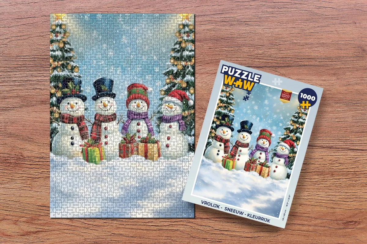 PuzzleWow 1000 Stuks Sneeuw Puzzle - Vrolijk & Kleurrijk