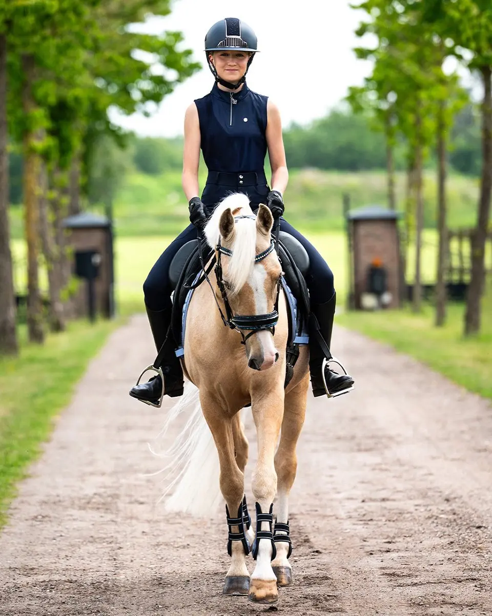 QHP Aubree Full Grip Paardrijbroek XS - Donkerblauw