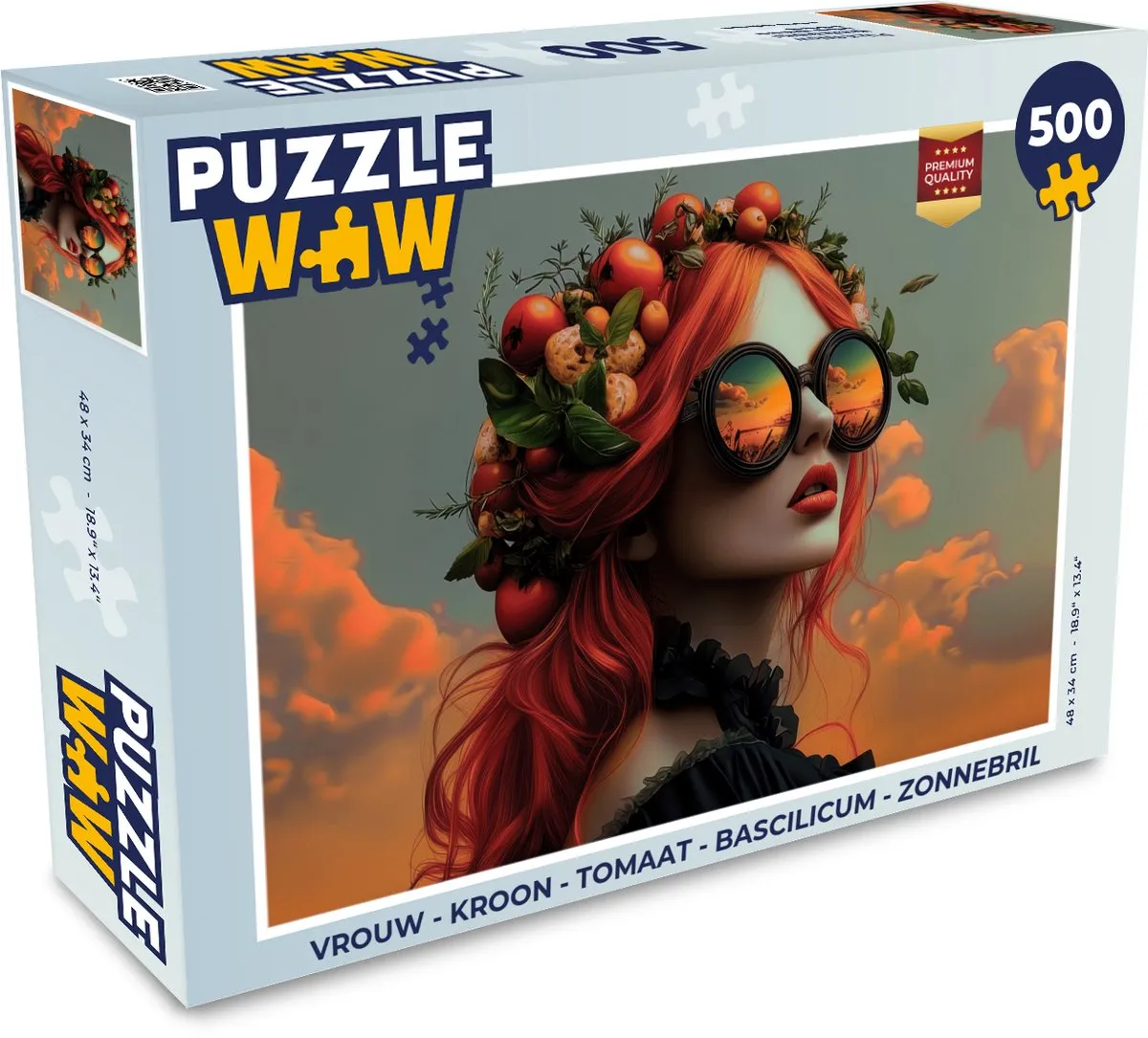 PuzzleWow Kroon Puzzel 500 Stuks - Tomaat & Basilicum