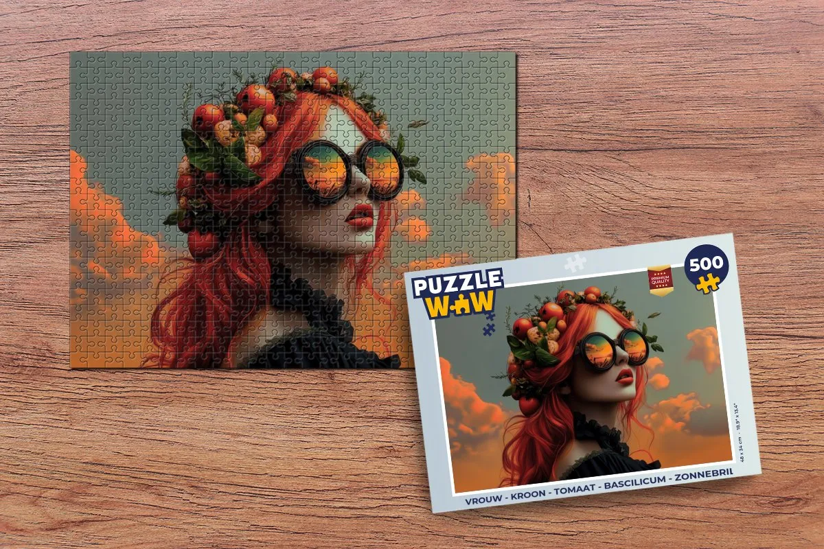 PuzzleWow Kroon Puzzel 500 Stuks - Tomaat & Basilicum
