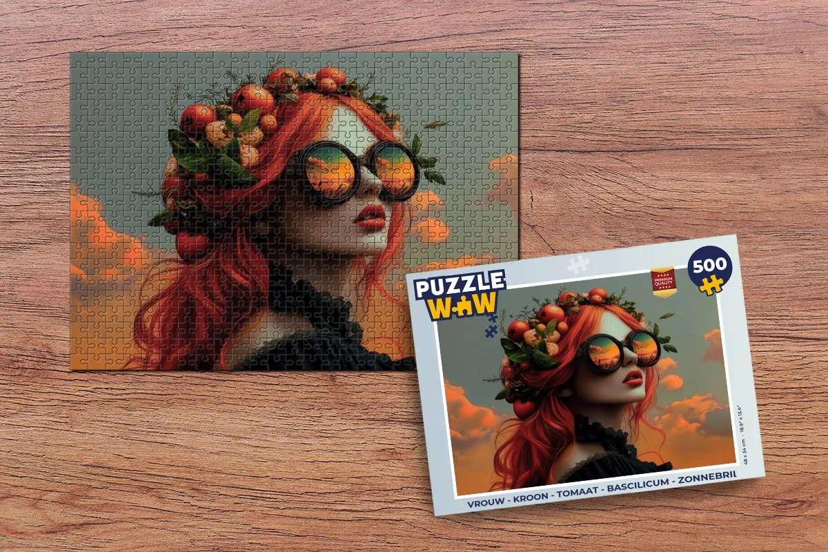 PuzzleWow Kroon Puzzel 500 Stuks - Tomaat & Basilicum