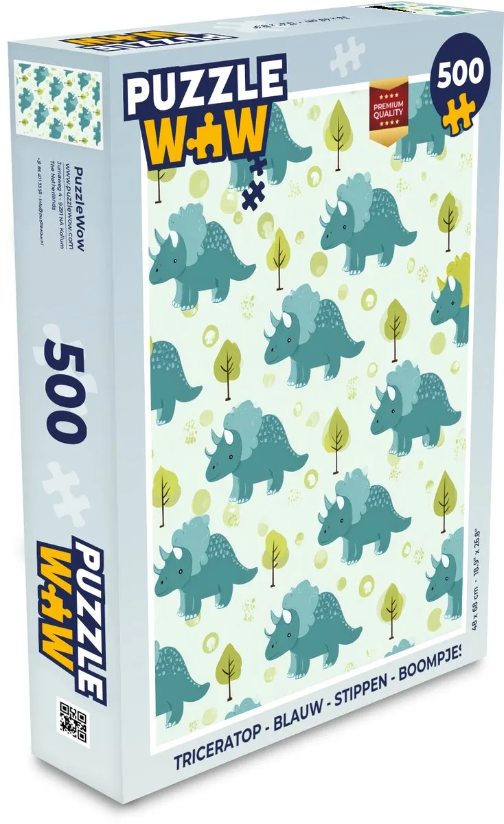 PuzzleWow Triceratop Legpuzzel 500 Stuks