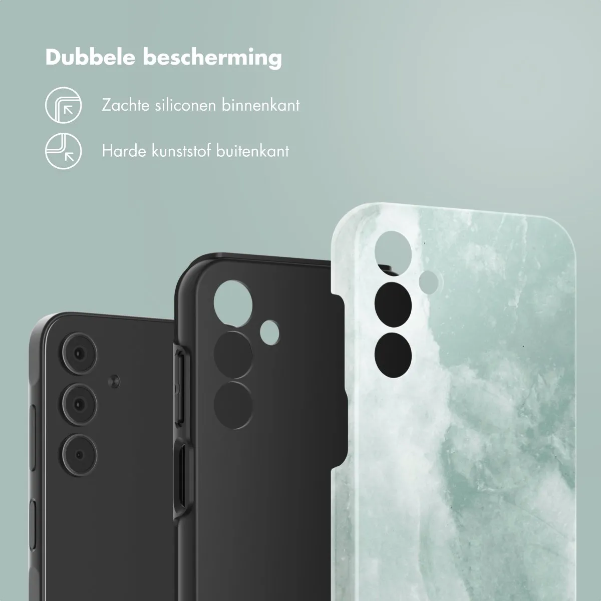 Selencia Hoesje Samsung Galaxy A15 - Marble Grayed Jade