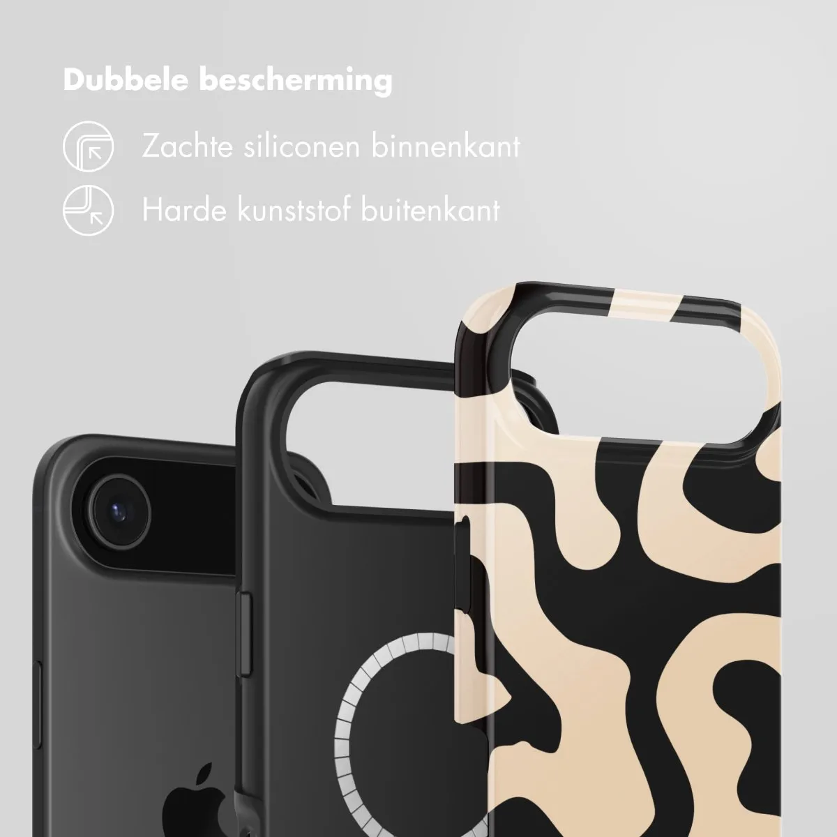 Selencia iPhone 17 Air Hoesje - MagSafe - Art Wave Black