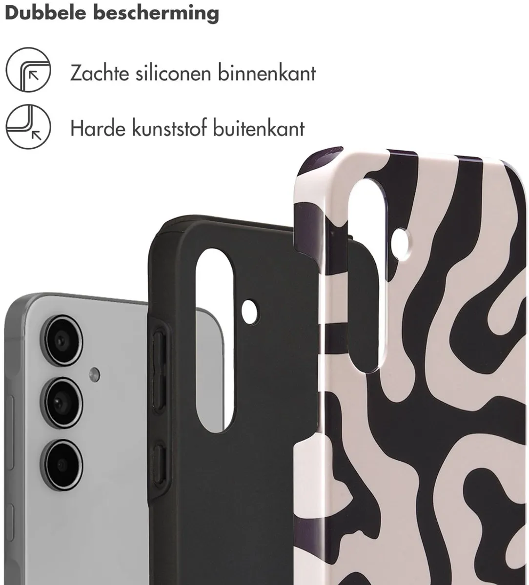 Selencia Hoesje Samsung Galaxy A55 Art Wave Black