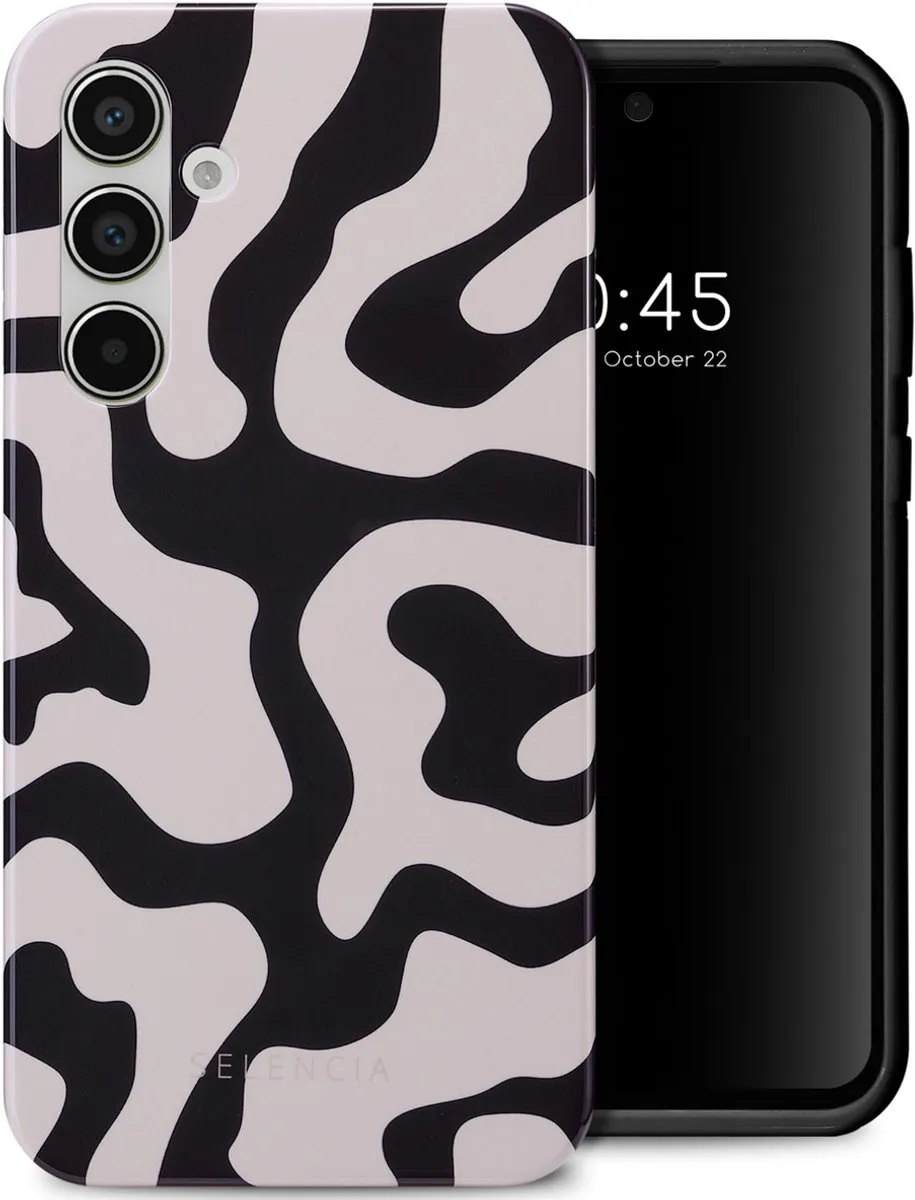 Selencia Hoesje Samsung Galaxy A55 Art Wave Black