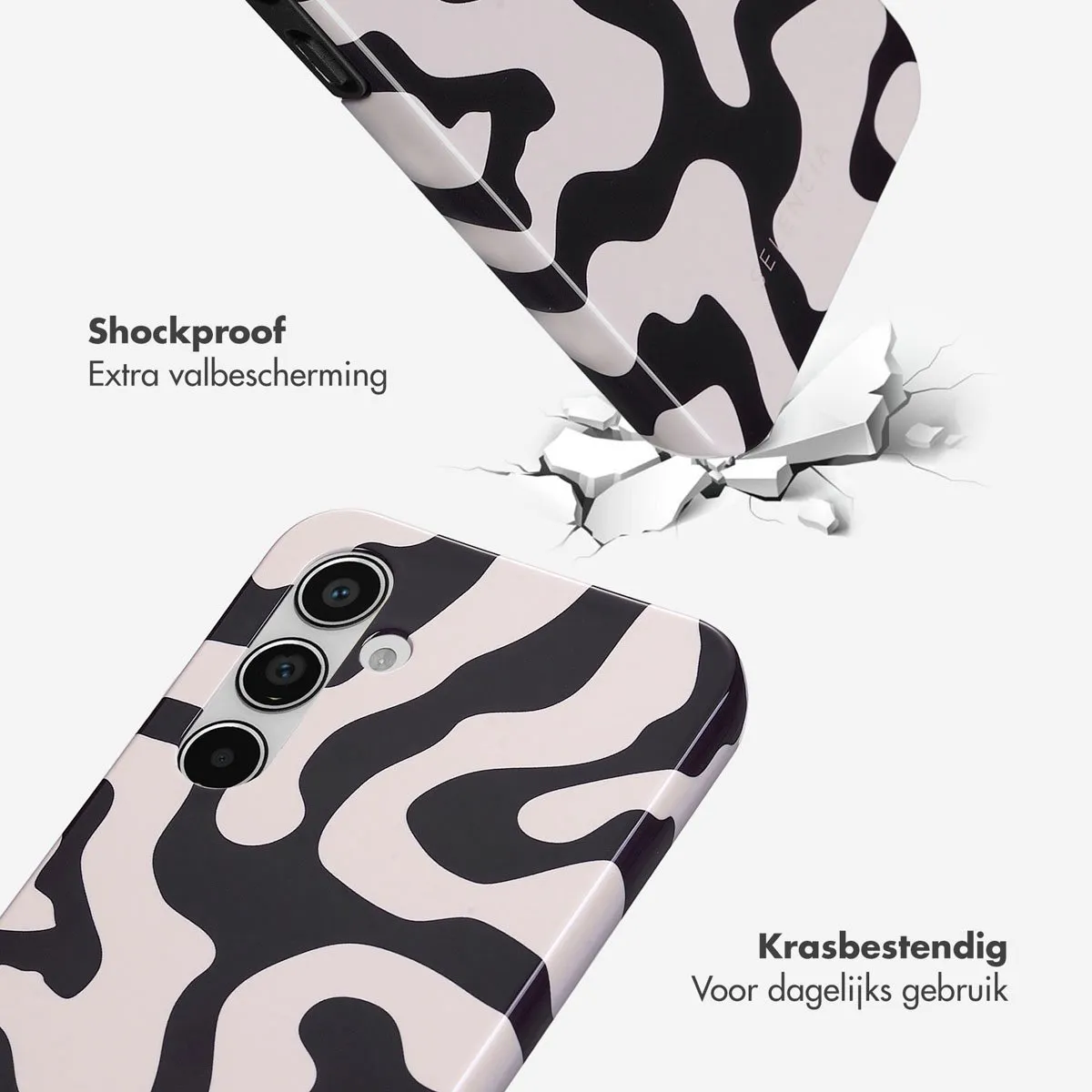 Selencia Hoesje Samsung Galaxy A55 Art Wave Black