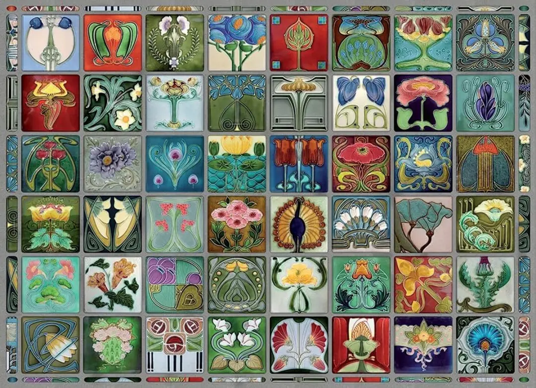 Cobble Hill Art Nouveau Tegels Puzzel 1000 Stukjes - Meerkleurig