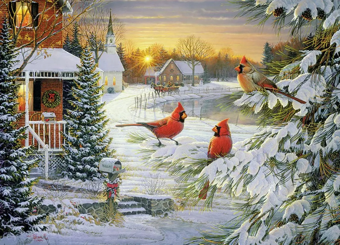 Cobble Hill Scarlet Cardinals Puzzel 1000 Stuks - Meerkleurig - afbeelding 3 van 5