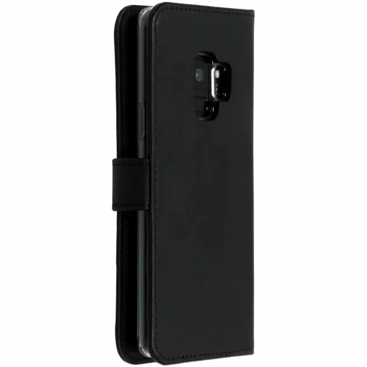 Selencia Hoesje Samsung Galaxy S9 - Echt Lederen Bookcase 3 Pasjes - Zwart